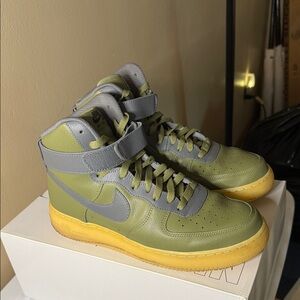 Nike Air Force 1 High Top - Olive Green and Gray